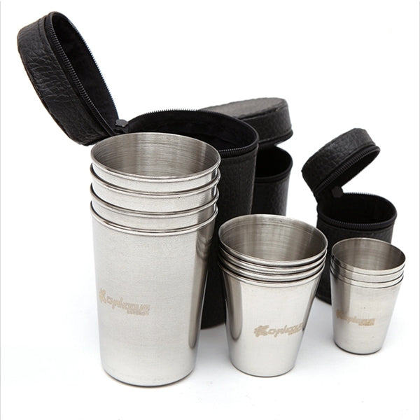 Set of 4 Stainless Steel Shot 6 OZ Cups