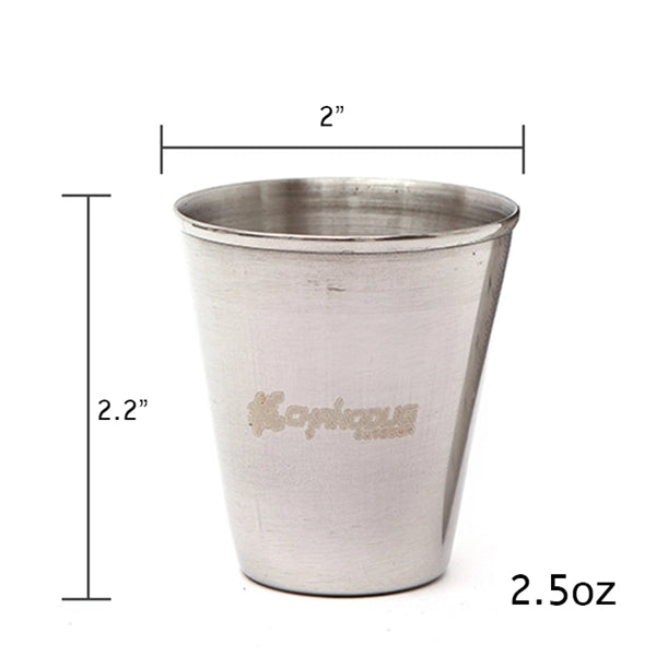 Set of 4 Stainless Steel Shot 6 OZ Cups