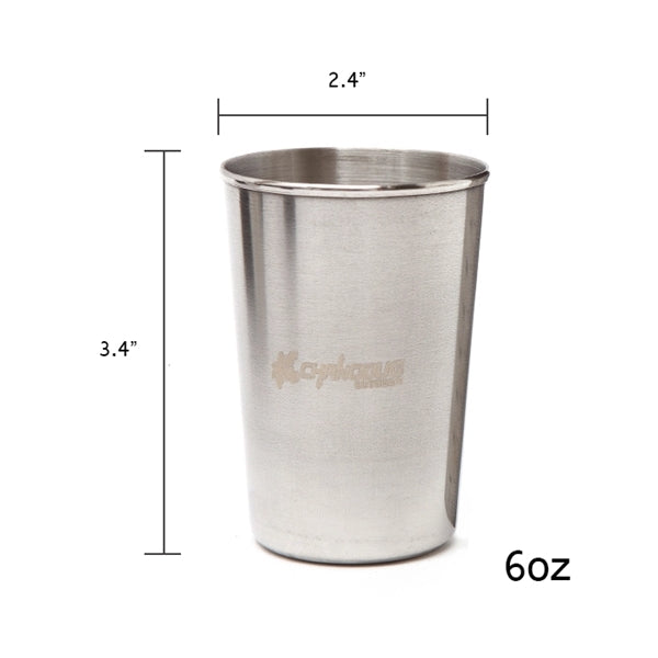 Set of 4 Stainless Steel Shot 6 OZ Cups
