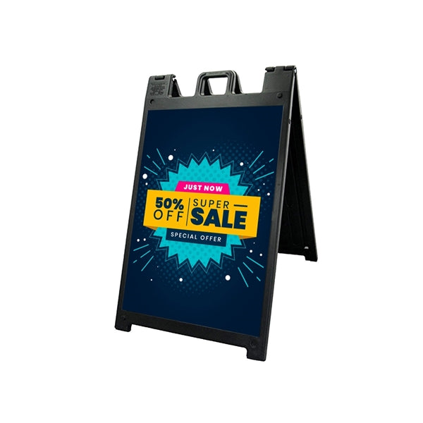 Signicade Black Sidewalk Sign Package (2 Printed panel)