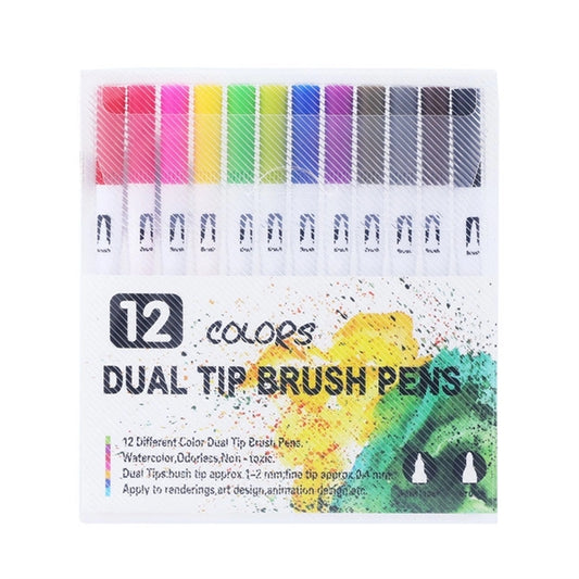 12 colors double head watercolor Markers Paint Pens