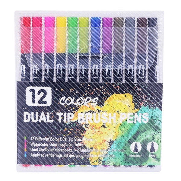 12 colors double head watercolor Markers Paint Pens