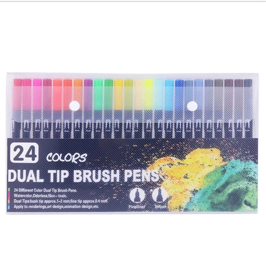 24 colors double head watercolor Markers Paint Pens