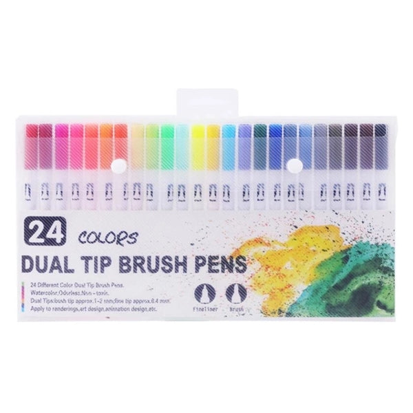 24 colors double head watercolor Markers Paint Pens