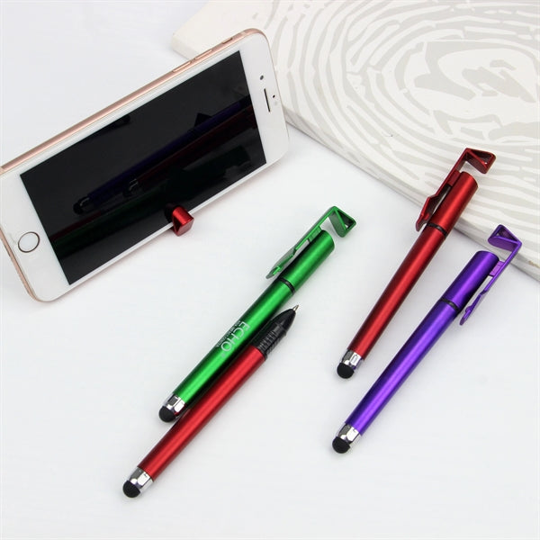 Plastic Pens with Touch Screen Stylus and phone holder