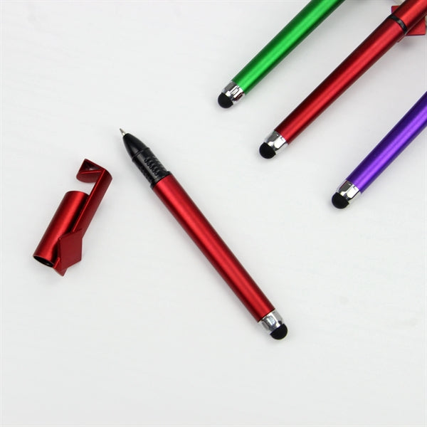 Plastic Pens with Touch Screen Stylus and phone holder