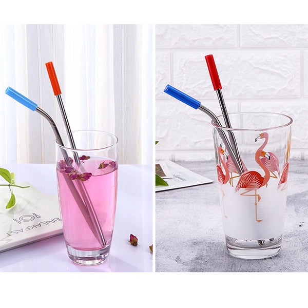 BPA Free Drinking Curved Bent Straws with Pillow Case