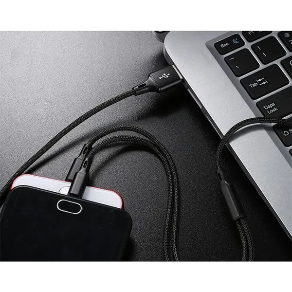 Imprinted 3 IN 1 Braided Fast Charging Cable