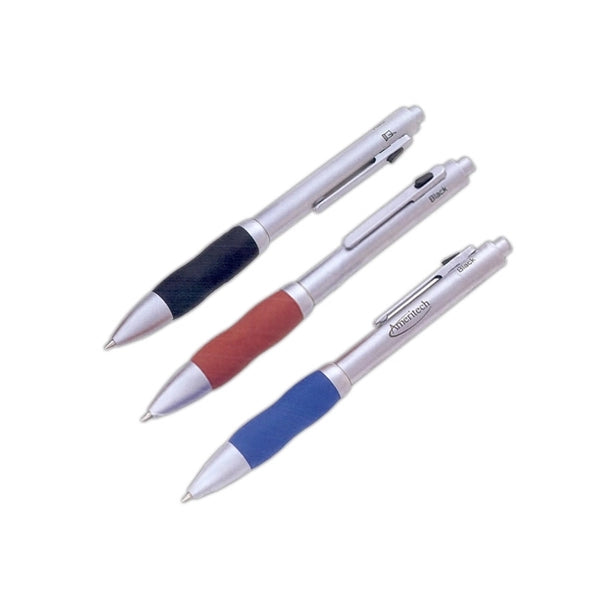 4-In-1 Dual Ball Pen, Stylus, and Pencil with Colored Grip