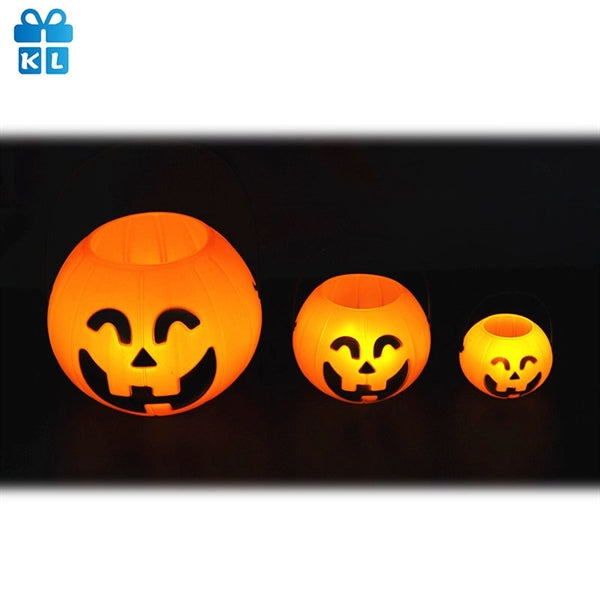 Halloween Pumpkin LED Candle Candy Bucket