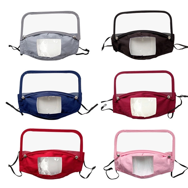 Adjustable Cotton Masks With TPU Clear Window And Goggles