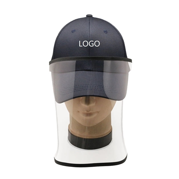 Cotton Baseball Hat with Protective Clear Shield