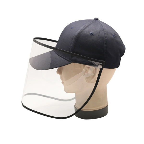 Cotton Baseball Hat with Protective Clear Shield