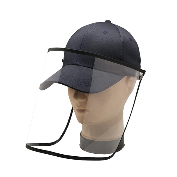 Cotton Baseball Hat with Protective Clear Shield