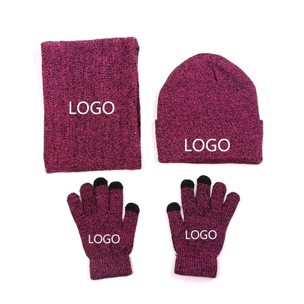 Acrylic Hat scarf gloves set Winter Set