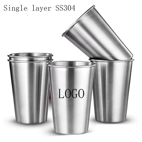 16oz single wall stackable stainless steel beer cup