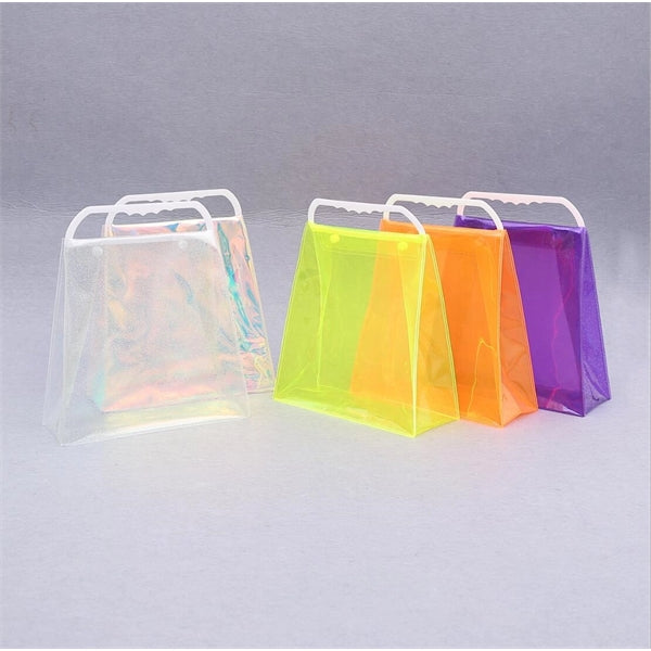 Laser Iridescent PVC Reticule With Button