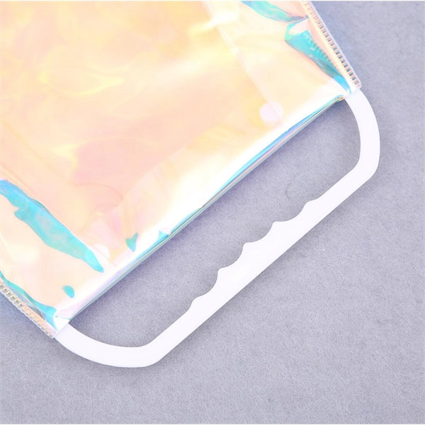 Laser Iridescent PVC Reticule With Button