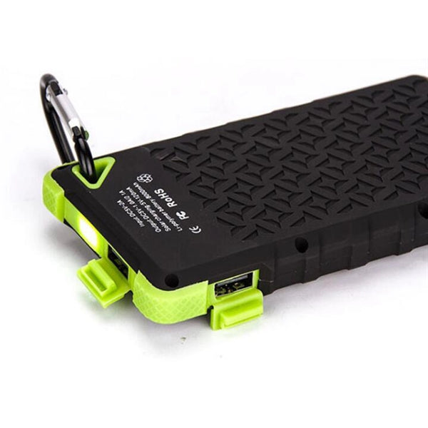 Waterproof Solar Power Bank Mobile Phone Charger 10000mah