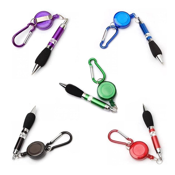 Badge Reel Retractable Pen with Carabiner