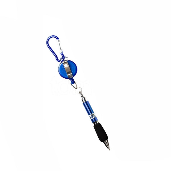 Badge Reel Retractable Pen with Carabiner