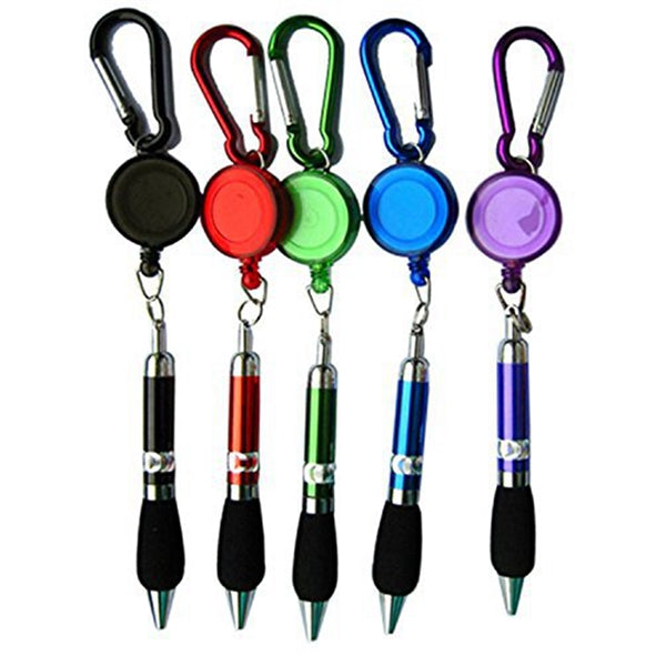 Badge Reel Retractable Pen with Carabiner