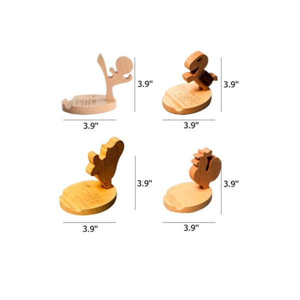 Wooden Bamboo Animal Cell Phone Stand