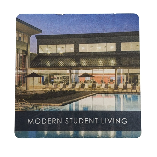 4" Square Full Color Pulp-Board Coaster 80pt