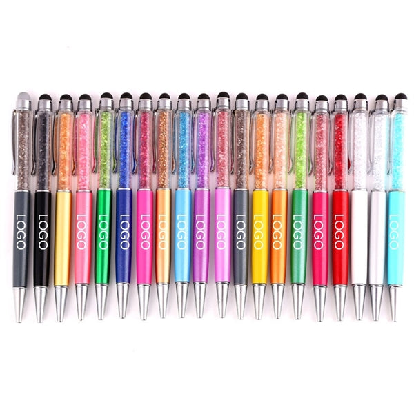 Metal Crystal Stylus Twist Action Ballpoint Pen