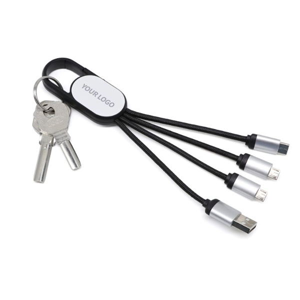 New Three-in-one Illuminated Keychain Charging Cable
