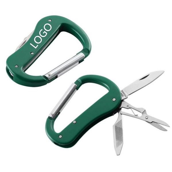 Multitool Carabiner With Knife, Opener and Scissors