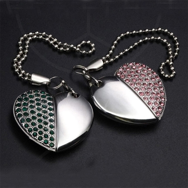 Crystal Heart USB Flash Drive