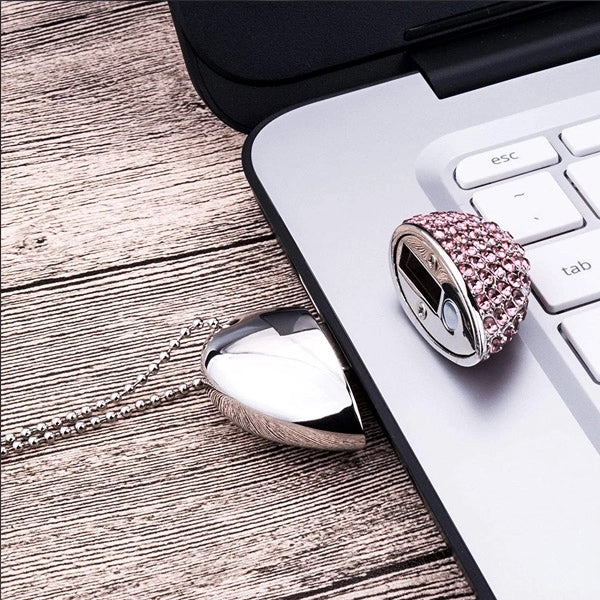 Crystal Heart USB Flash Drive