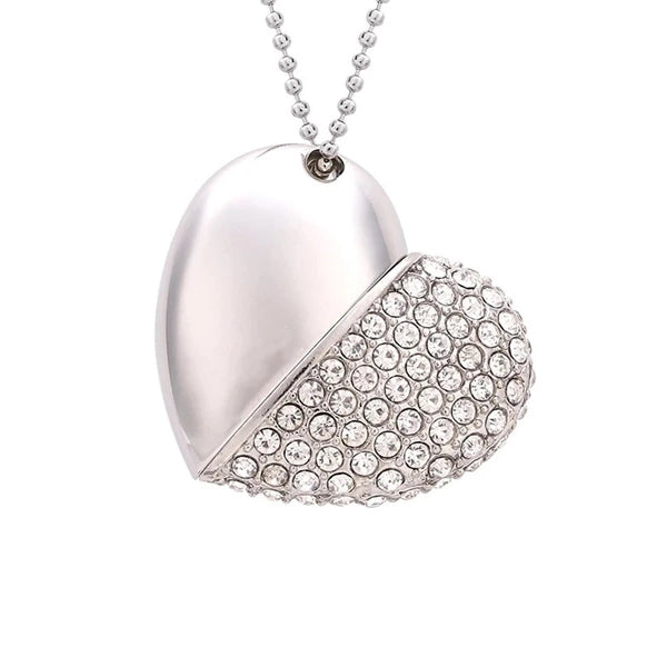 Crystal Heart USB Flash Drive