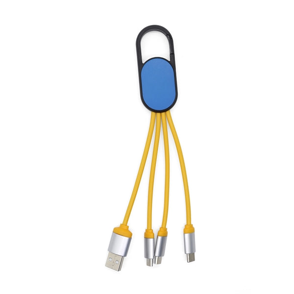 Led Logo 3 in 1 Keychain USB Charge Data Cable Colorful Line