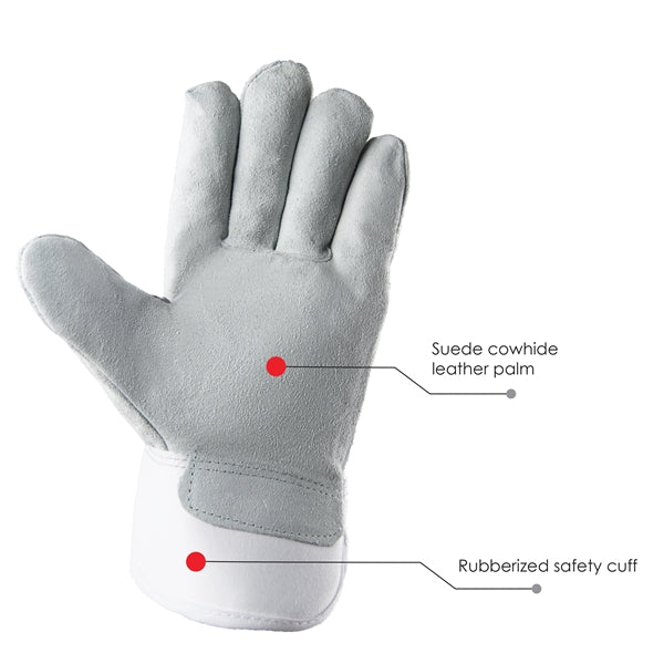 Winter Lined Waterproof Leather Palm Gloves