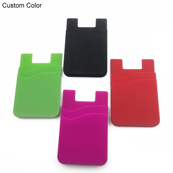 Dual Pocket Silicone Phone Wallet Card Holder
