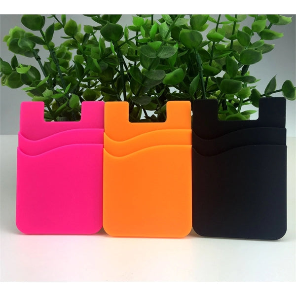 Dual Pocket Silicone Phone Wallet Card Holder