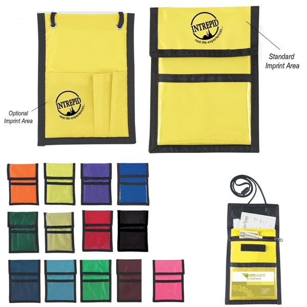 Polyester neck wallet and card holder