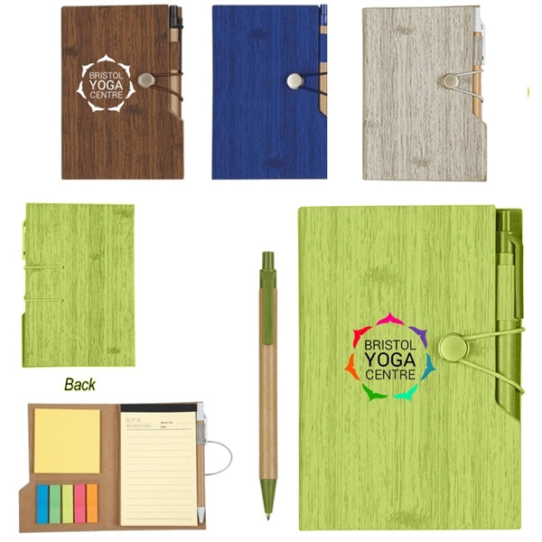 Compact Notebook with Neon colored sticky notes inside