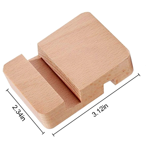 Portable Dual Slots Wooden Mobile Phones Stand Holder