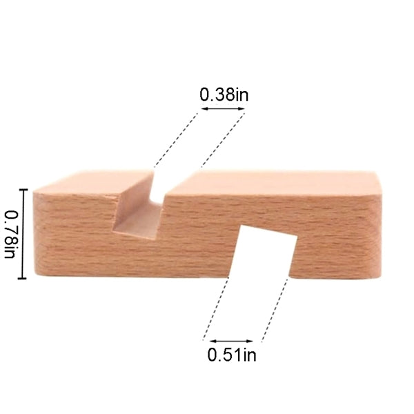 Portable Dual Slots Wooden Mobile Phones Stand Holder