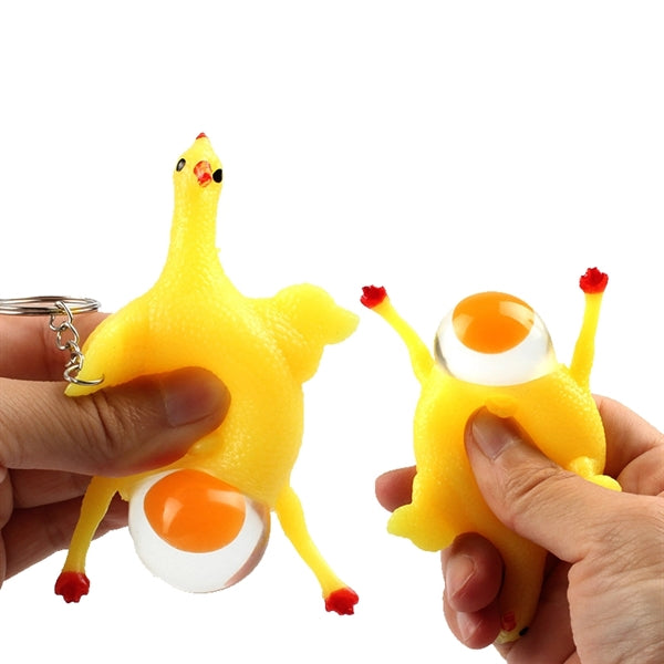 Laying Egg Hens Keychain
