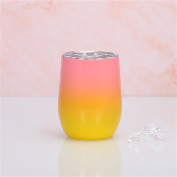 12oz Double Wall Gradient Color Eggshell Cup with Lid