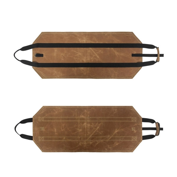 Waxed Canvas Firewood Log Carrier Tote Bag With Handles