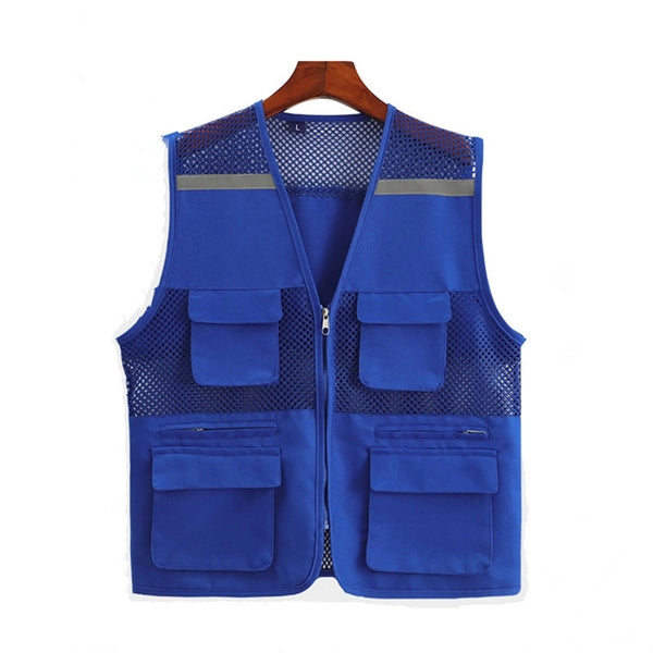 High Visibility Strip Workwear with Zipper Breathable Mesh C