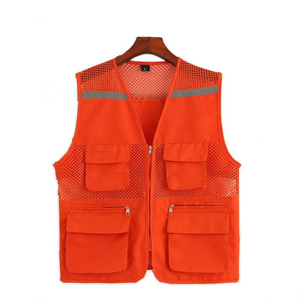 High Visibility Strip Workwear with Zipper Breathable Mesh C