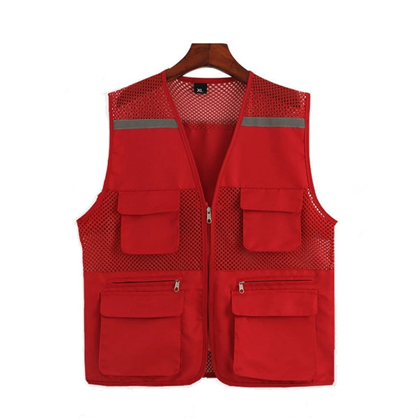 High Visibility Strip Workwear with Zipper Breathable Mesh C