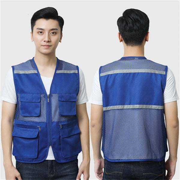High Visibility Strip Workwear with Zipper Breathable Mesh C