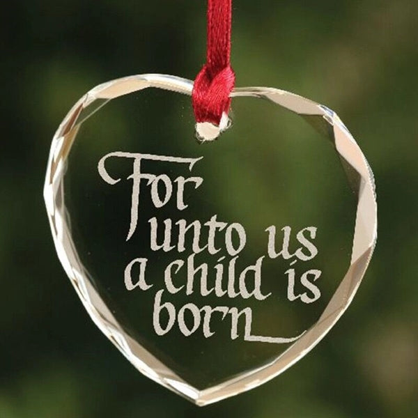 Christmas Crystal Ornament - Heart